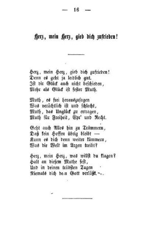 Herz, mein Herz, gieb dich zufrieden!