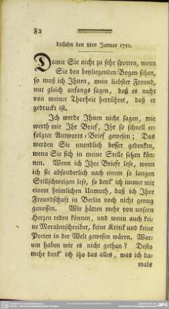 Lassahn den 8ten Januar 1750