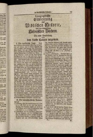 Geographische Einleitung zur Biblischen Historie, oder den sämmtlichen Historischen Büchern.