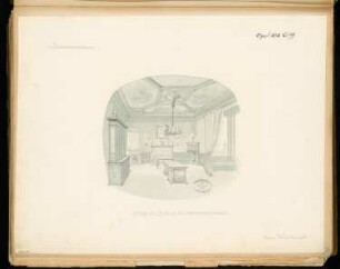 Herrenzimmerdekoration Monatskonkurrenz April 1878: Perspektivische Ansicht