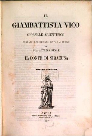 Il Giambattista Vico : giornale scientifico. 2. 1857