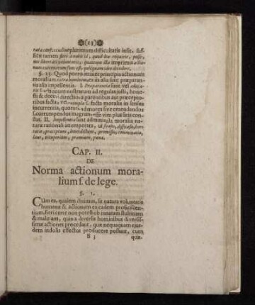 Cap. II. De Norma actionum moralium s. de lege.