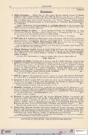 Einbände (Nr. 2-15)