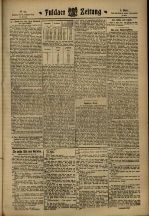 Zweite Ausgabe vom Dienstag, den 21. Februar 1911.
