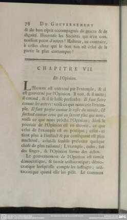 Chapitre VII. De l'Opinion