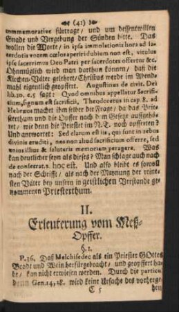 II. Erleuterung vom Meß-Opffer. §. I.