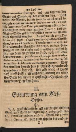II. Erleuterung vom Meß-Opffer. §. I.