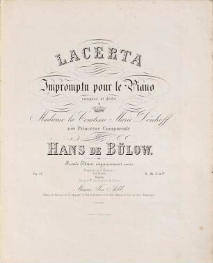 Lacerta : impromptu pour le piano ; op. 27
