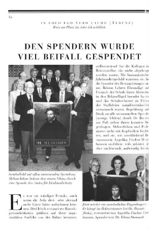 Den Spendern wurde viel Beifall gespendet