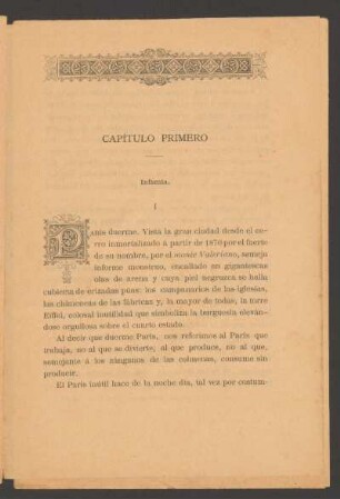 Capítulo primero : Infamia.