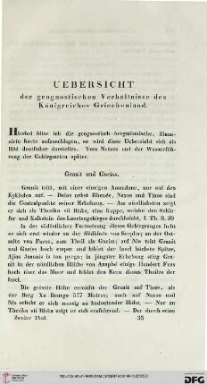 Uebersicht der geognostischen Verhältnisse des Königreiches Griechenland
