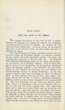 Viertes Capitel. Achim von Arnim in der Schweiz