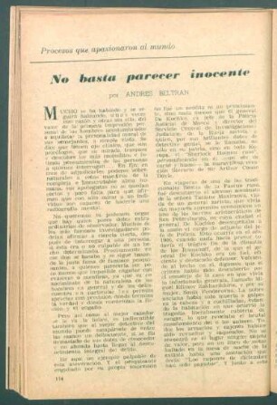 No basta parecer inocente : Procesos que apasionaron al mundo