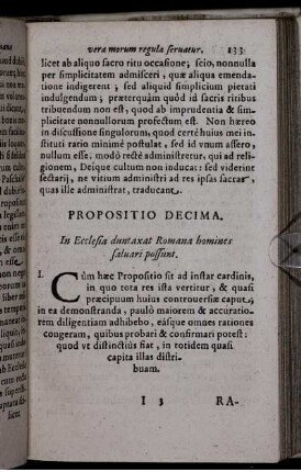 Propositio Decima. In Ecclesia duntaxat Romana homines salvari possunt