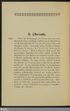 II. Chronik