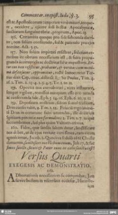 Versus Quarti Exegesis Ac Demonstratio