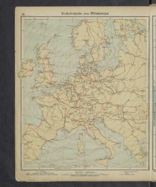Verkehrskarte von Mitteleuropa.
