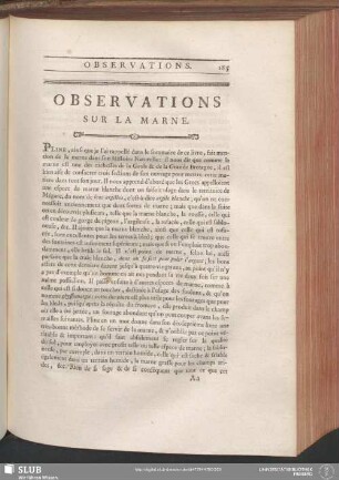 Observations Sur La Marne