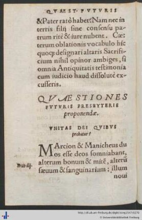 Quaestiones Futuris Presbyteris Proponendae.