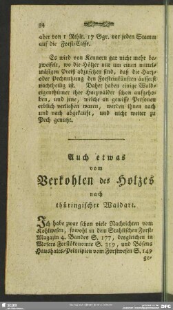 Auch etwas vom Verkohlen des Holzes nach thüringischer Waldart