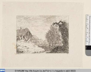 Landschaft mit Dorfansicht