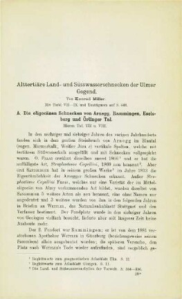 Alttertiäre Land- und Süsswasserschnecken der Ulmer Gegend