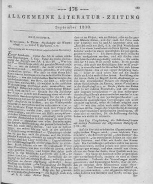 Herbart, J. F.: Psychologie als Wissenschaft, neu gegründet auf Erfahrung, Metaphysik und Mathematik. T. 1-2. Königsberg: Unzer 1824-25 (Fortsetzung der im vorigen Stück abgebrochenen Recension)