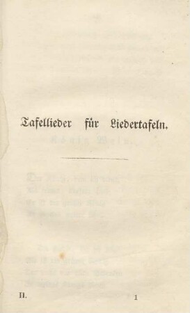 Tafellieder für Liedertafeln