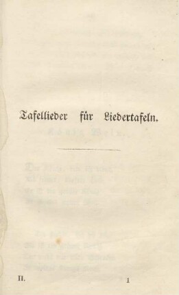 Tafellieder für Liedertafeln