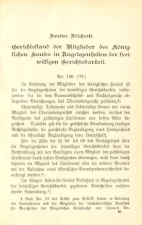 Zweiter Abschnitt. Gerichtsstand der Mitglieder des königlichen Hauses in Angelegenheiten der freiwilligen Gerichtsbarkeit