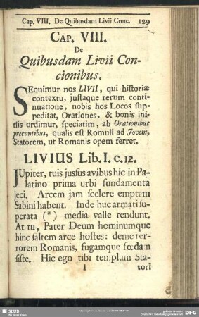 Cap. VIII. De Quibusdam Livii Concionibus