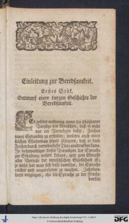 Einleitung zur Beredsamkeit.