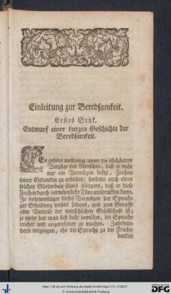 Einleitung zur Beredsamkeit.