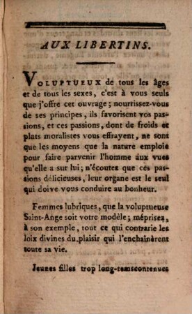 La Philosophie dans le boudoir, 1. - 180 S. : 2 Ill.