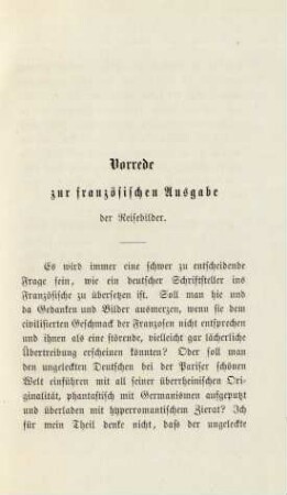 Vorrede zur französischen Ausgabe der Reisebilder