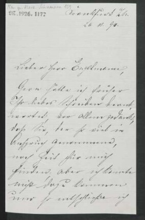 Brief an Wilhelm Engelmann : 26.11.1894