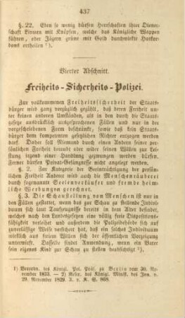 Vierter Abschnitt. Freiheits-Sicherheits-Polizei