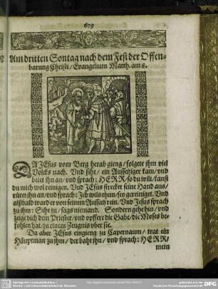 Am dritten Sontag nach dem Fest der Offenbahrung Christi, Evangelium Matth. am 8.