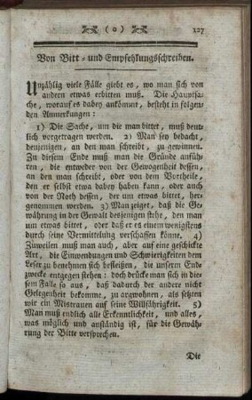 Von Bitt- und Empfehlungsschreiben.