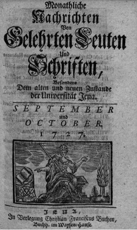 SEPTEMBER und OCTOBER 1727