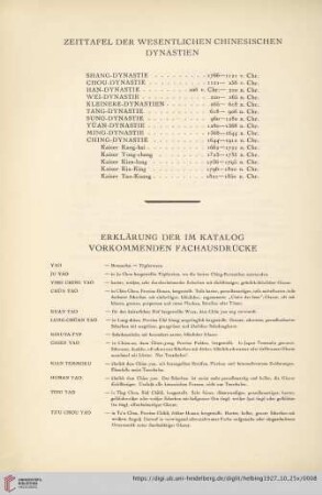 [Zeittafel und Fachausdrücke]