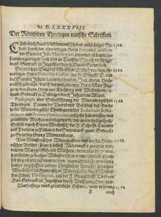 Der Römischen Theologen teutsche Schrifften.