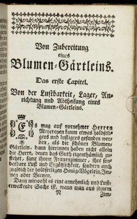 Von Zubereitung eines Blumen Gärtleins.
