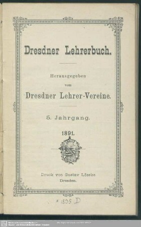 5.1891: Dresdner Lehrerbuch