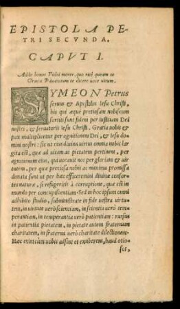 Epistola Petri Secunda.