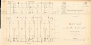 Schwimmdock der Hafenbauinspektion, Swinemünde: Ansichten, Grundriss 1:100