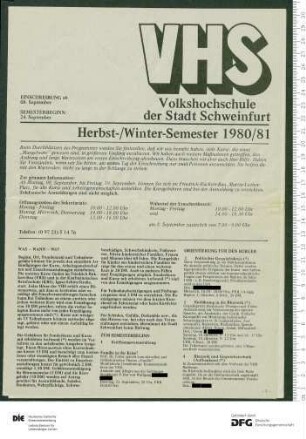 Programm 2. Semester 1980/1981