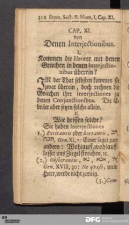 Cap. XI. von Denen Interjectionibus.