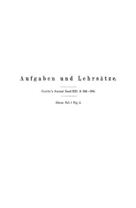 Aufgaben und Lehrsätze.