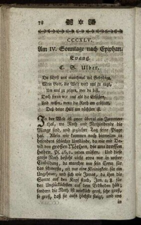 CCCXLV. Am IV. Sonntage nach Epiphan. Evang.